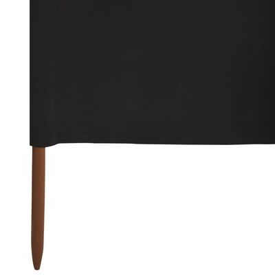 vidaXL Paravientos de playa de 5 paneles tela negro 600x80 cm