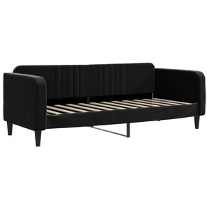 vidaXL Sof&aacute; cama sin colch&oacute;n terciopelo negro 80x200 cm