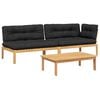 vidaXL Set de sof&aacute;s de palets de jard&iacute;n y cojines 3 pzas madera acacia