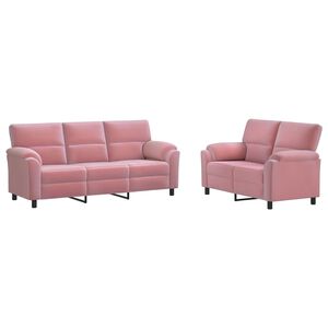 vidaXL Juego de Sof&aacute; 2 pcs Rosa Terciopelo