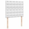 vidaXL Cama box spring colch&oacute;n y LED cuero sint&eacute;tico blanco 120x190 cm