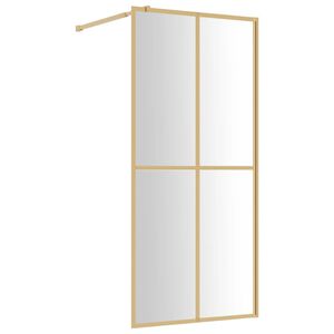 vidaXL Mampara puerta de ducha vidrio transparente ESG dorado 80x195cm