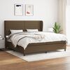 vidaXL Cama box spring con colch&oacute;n tela marr&oacute;n oscuro 200x200 cm