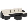 vidaXL Set de sof&aacute;s de jard&iacute;n 8 piezas y cojines rat&aacute;n sint&eacute;tico negro