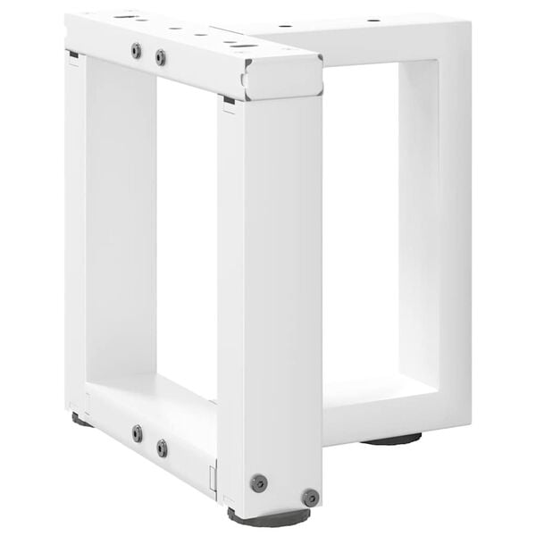 vidaXL Patas para mesa de centro en forma de T (2 unidades), color blanco, 30 x 25 x (30-31) cm, acero