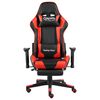 vidaXL Silla gaming giratoria con reposapi&eacute;s PVC rojo