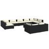 vidaXL Set de muebles de jard&iacute;n 10 pzas cojines rat&aacute;n sint&eacute;tico negro