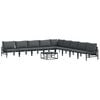 vidaXL Conjunto de sof&aacute;s de jard&iacute;n con coj&iacute;n 10 pcs Negro Acero