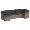 vidaXL Set de sof&aacute;s de jard&iacute;n 7 piezas con cojines rat&aacute;n PE gris