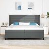 vidaXL Cama tipo Box Spring con colch&oacute;n Gris oscuro 200 x 200 cm tela
