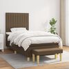 vidaXL Cama box spring con colch&oacute;n tela marr&oacute;n oscuro 90x200 cm