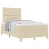 vidaXL Cama tipo Box Spring con cabecera Crema 120 x 190 cm tela