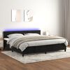 vidaXL Cama box spring colch&oacute;n y LED terciopelo negro 200x200 cm