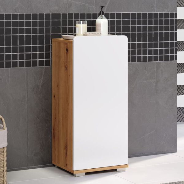 Trendteam Armario de ba&ntilde;o Ciara blanco y roble Artisan