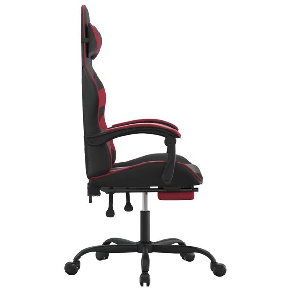 vidaXL Silla gaming giratoria y reposapi&eacute;s cuero sint&eacute;tico