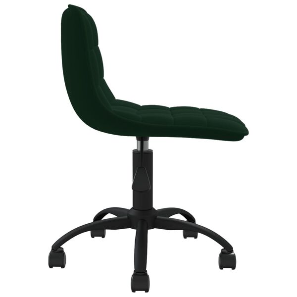 vidaXL Silla de comedor giratoria de terciopelo verde oscuro