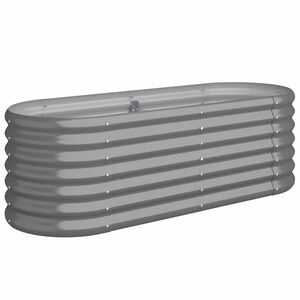 vidaXL Jardinera arriate acero galvanizado gris 114x40x36 cm