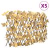 vidaXL Enrejado expansible de arce artificial naranja 5 uds 180x60 cm