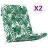 vidaXL Cojines de sillas 2 pcs Tela Oxford Patr&oacute;n de hoja