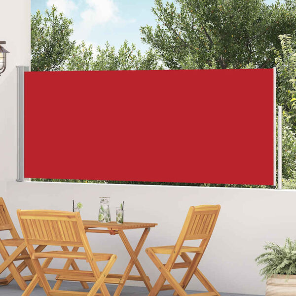 vidaXL Toldo lateral retr&aacute;ctil de jard&iacute;n rojo 120x500 cm