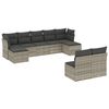 vidaXL Set muebles jard&iacute;n 9 pzas y cojines rat&aacute;n sint&eacute;tico gris claro