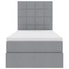 vidaXL Cama con almacenamiento y LED Gris Claro 90 x 200 cm Poli&eacute;ster