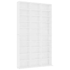 vidaXL Armario para CDs madera contrachapada blanco 102x23x177,5 cm