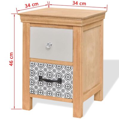 vidaXL Mueble de cajones de madera maciza 34x34x46 cm