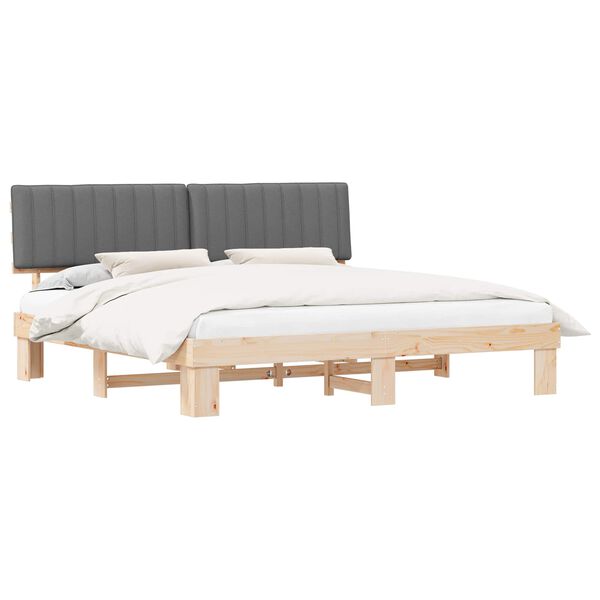 vidaXL Estructura de Cama con Cabecera Tapizada Gris Claro