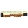 vidaXL Conjunto de sof&aacute;s de exterior 8 uds. Natural y Crema