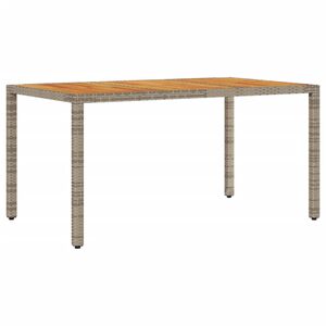 vidaXL Mesa de jard&iacute;n superficie madera acacia rat&aacute;n gris 150x90x75cm