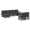 vidaXL Conjunto de sof&aacute;s de jard&iacute;n 9 uds. Gris rat&aacute;n sint&eacute;tico