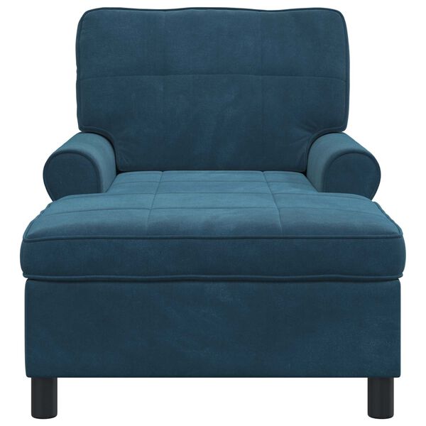 vidaXL Sill&oacute;n reclinable con coj&iacute;n Azul 91 x 157 x 91 cm Terciopelo