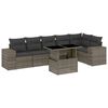 vidaXL Set de sof&aacute;s de jard&iacute;n 7 pzas con cojines rat&aacute;n sint&eacute;tico gris