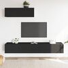 vidaXL Set de muebles para TV 3 piezas madera contrachapada negro