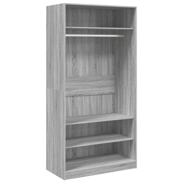 vidaXL Armario de madera contrachapada gris Sonoma 100x50x200 cm