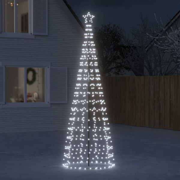 vidaXL Árbol de Navidad LED con estacas 570 LEDs blanco frío 300 cm