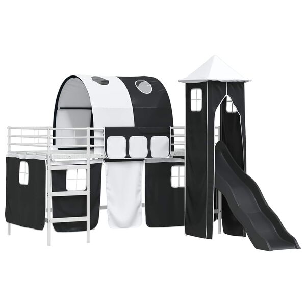 vidaXL Estructura de litera para ni&ntilde;os y Negro 79,5 x 200 cm Metal