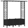 vidaXL Cama elevada con trellis y techo Negro 162,5 x 40 x 142 cm PP