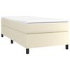 vidaXL Cama box spring con colch&oacute;n cuero sint&eacute;tico crema 90x190 cm