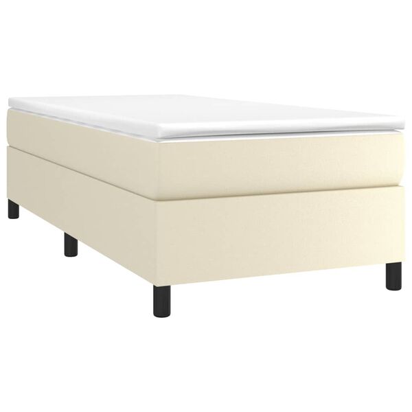 vidaXL Cama box spring con colch&oacute;n cuero sint&eacute;tico crema 90x190 cm