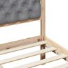 vidaXL Estructura de cama con cabecera Gris Claro 200 x 200 cm