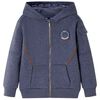 Sudadera infantil con capucha y cremallera azul oscuro m&eacute;lange 128