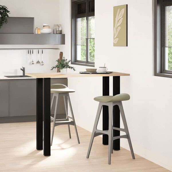 vidaXL Patas para mesa de bar (4 unidades), color negro, 110-112 cm, acero