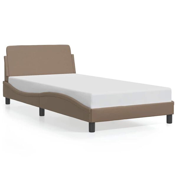 vidaXL Estructura de cama Dover cuero sint&eacute;tico capuchino 100x200cm