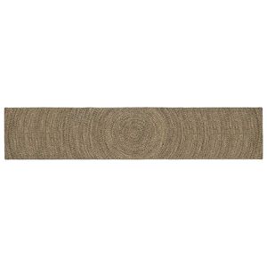 vidaXL Alfombra de &aacute;rea Natural y negro 80 x 400 cm yute