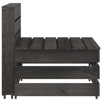 vidaXL Set de muebles de jardín 11 pzas madera de pino impregnada gris