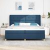 vidaXL Cama con Somier y Colch&oacute;n Gris Oscuro 90x190 cm de Tela Azul