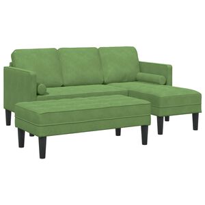 vidaXL Juego de Sof&aacute; 2 uds. Verde claro Poli&eacute;ster