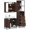 vidaXL Set de muebles ba&ntilde;o 3 pzas madera contrachapada roble marr&oacute;n